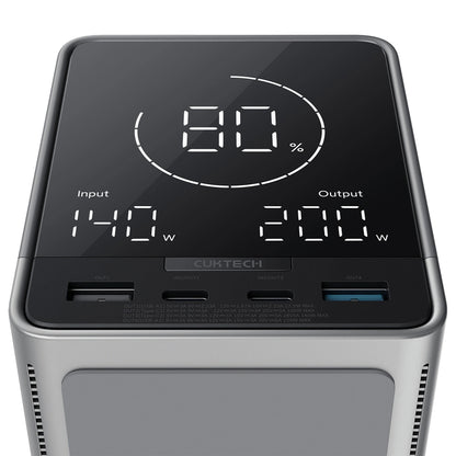 Externá batéria Cuktech, 40000mAh, 300W, QC + PD + FQI, 1 x QI - 2 x USB-A - 2 x USB-C, Čierna