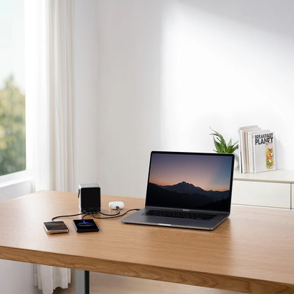 Externá batéria Cuktech, 40000mAh, 300W, QC + PD + FQI, 1 x QI - 2 x USB-A - 2 x USB-C, Čierna