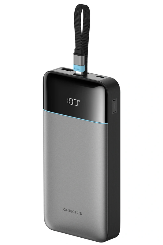 Externá batéria Cuktech LPB252N, 25000mAh, 120W, QC + PD, 1 x USB-A - 2 x USB-C, Sivá