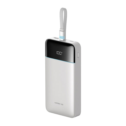 Externá batéria Cuktech LPB252N, 25000 mAh, 120 W, QC + PD, 1 × USB-A – 2 × USB-C, biela