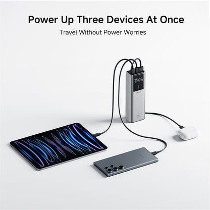 Externá batéria Cuktech PB150P, 15000mAh, 120W, QC + PD, 1 x USB-A - 2 x USB-C, Sivá CKPB150POSGR