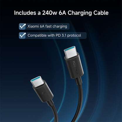 Externá batéria Cuktech PB150P, 15000mAh, 120W, QC + PD, 1 x USB-A - 2 x USB-C, Sivá CKPB150POSGR