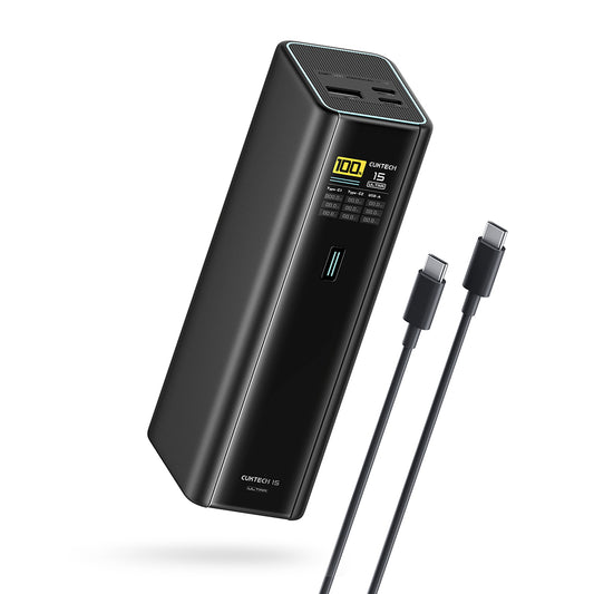 Externá batéria Cuktech PB200U, 20000 mAh, 210 W, QC + PD, 1 × USB-A – 2 × USB-C, biela CKPB200UGLGR