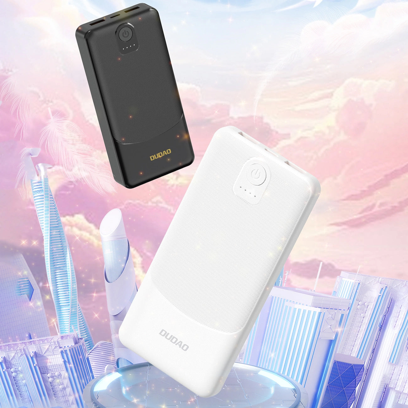Externá batéria Dudao K10, 10000mAh, 12W, 2 x USB-A, Čierna