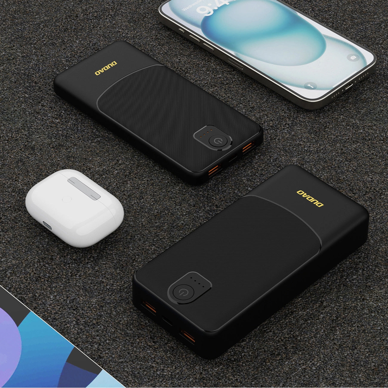 Externá batéria Dudao K10, 10000mAh, 12W, 2 x USB-A, Čierna