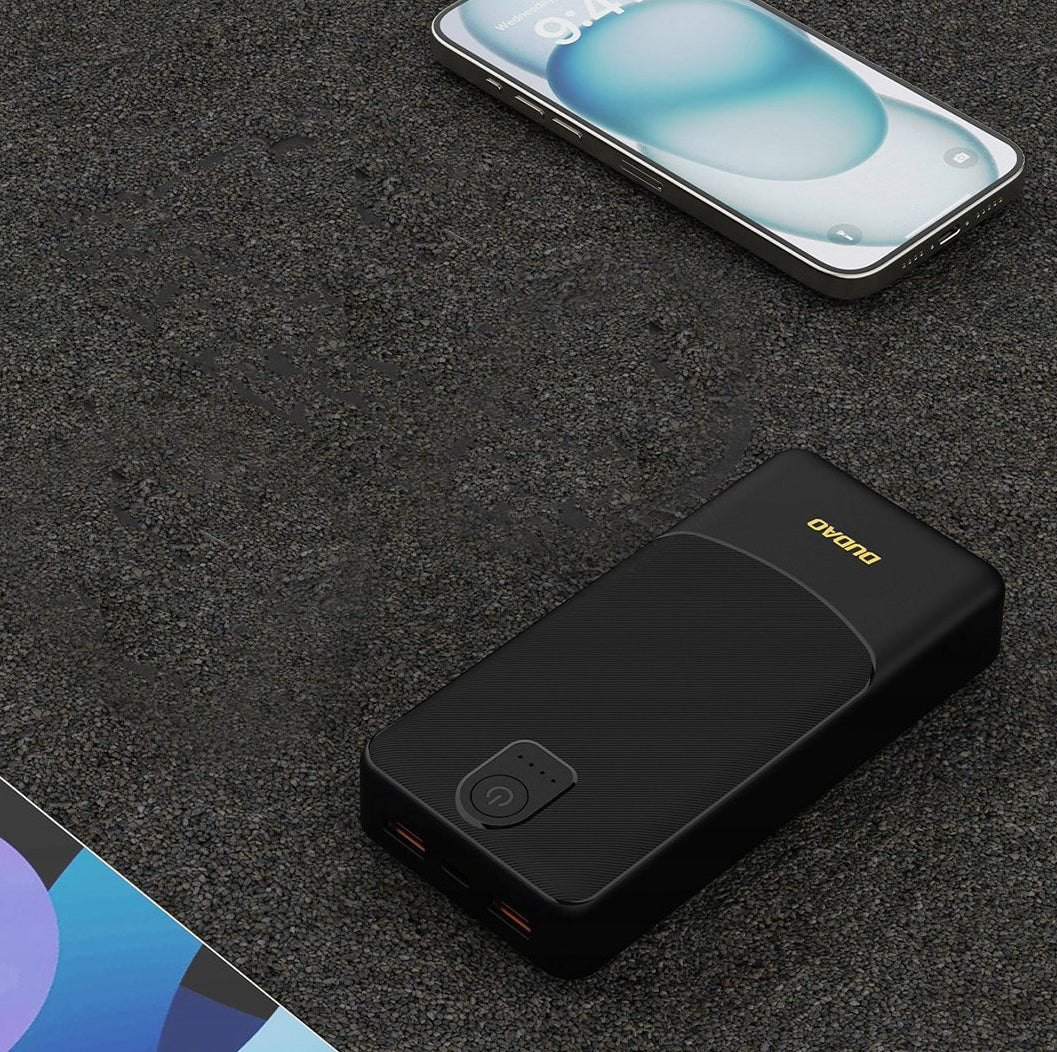 Externá batéria Dudao K10Pro, 20000mAh, 12W, 2 x USB-A, Čierna