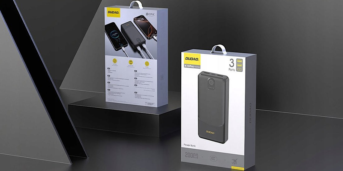 Externá batéria Dudao K10Pro, 20000mAh, 12W, 2 x USB-A, Čierna
