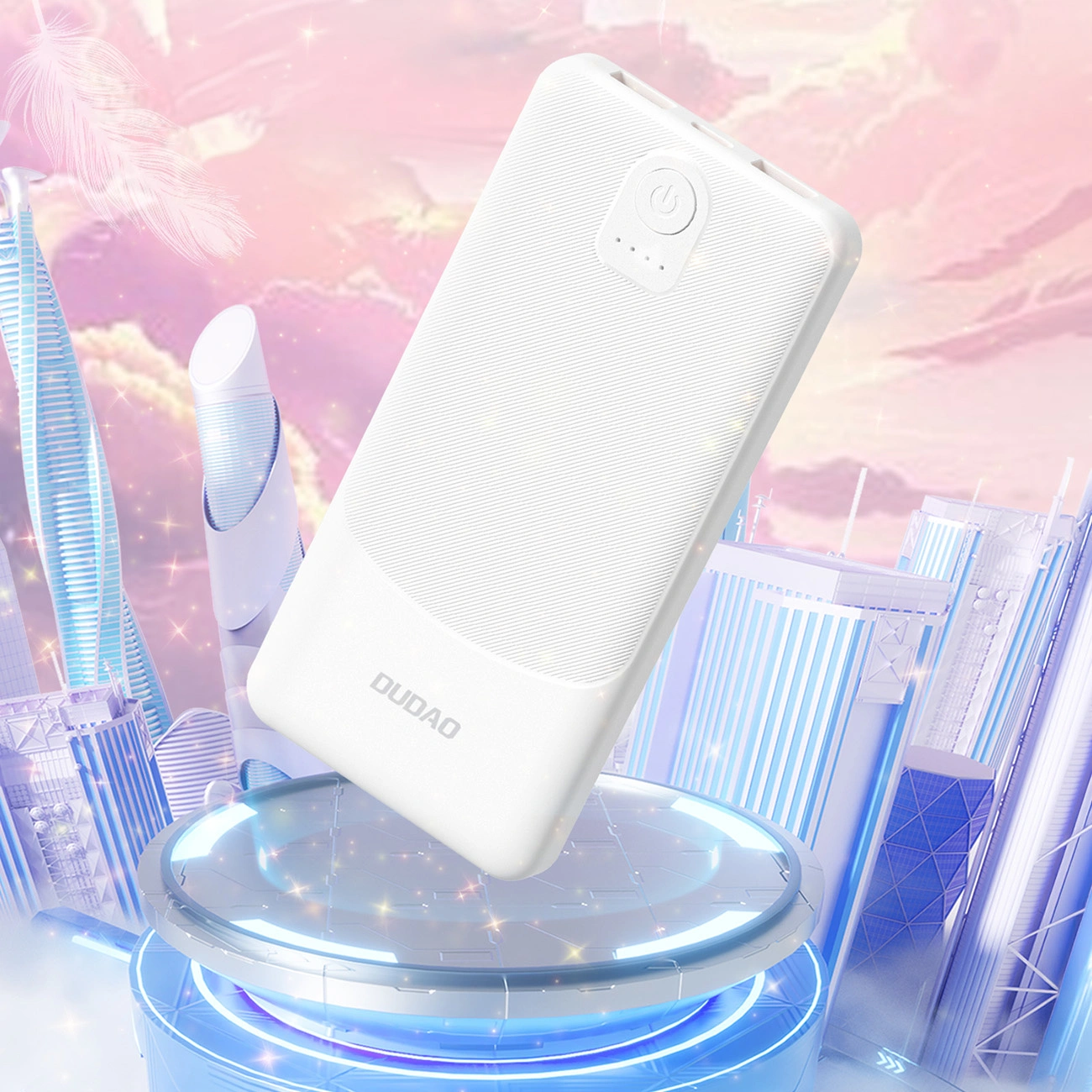 Externá batéria Dudao K10Pro, 20000mAh, 12W, 2 x USB-A, Biela