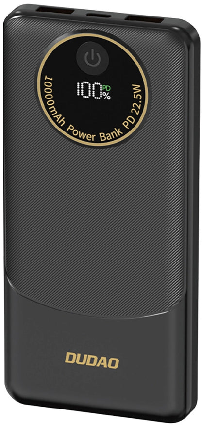 Externá batéria Dudao K12, 10000mAh, 22.5W, QC + PD, 1 x USB-C - 2 x USB-A, Čierna