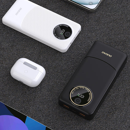 Externá batéria Dudao K12, 10000mAh, 22.5W, QC + PD, 1 x USB-C - 2 x USB-A, Biela