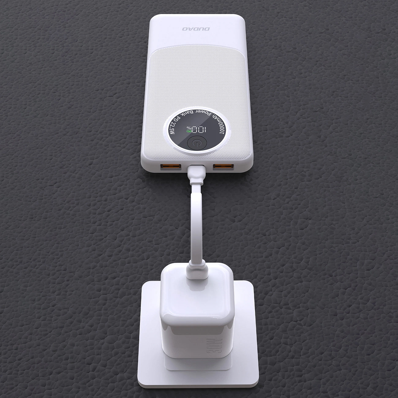Externá batéria Dudao K12, 10000mAh, 22.5W, QC + PD, 1 x USB-C - 2 x USB-A, Čierna