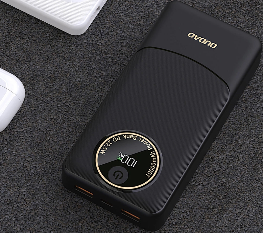Externá batéria Dudao K12Pro, 20000mAh, 22.5W, QC + PD, 1 x USB-C - 2 x USB-A, Čierna