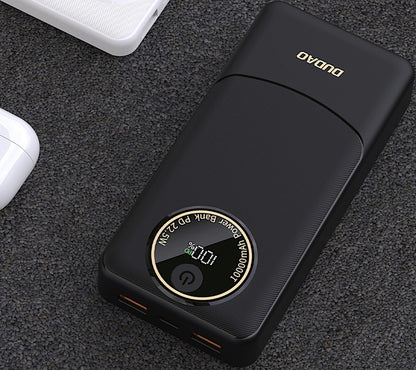 Externá batéria Dudao K12Pro, 20000mAh, 22.5W, QC + PD, 1 x USB-C - 2 x USB-A, Čierna