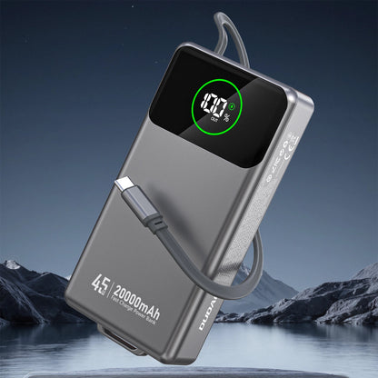 Externá batéria Dudao K31 Pro, 20000mAh, 45W, QC + PD, 1 x USB-A - 2 x USB-C, Sivá