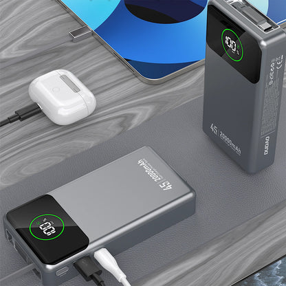 Externá batéria Dudao K31 Pro, 20000mAh, 45W, QC + PD, 1 x USB-A - 2 x USB-C, Sivá