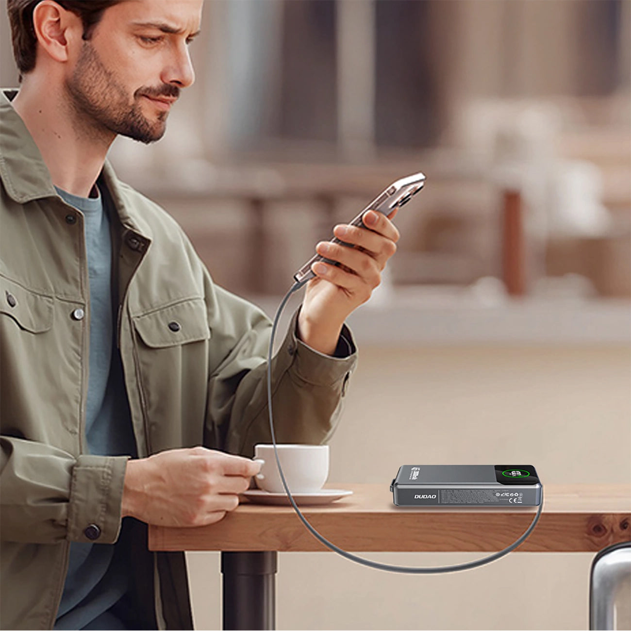 Externá batéria Dudao K31 Pro, 20000mAh, 45W, QC + PD, 1 x USB-A - 2 x USB-C, Sivá