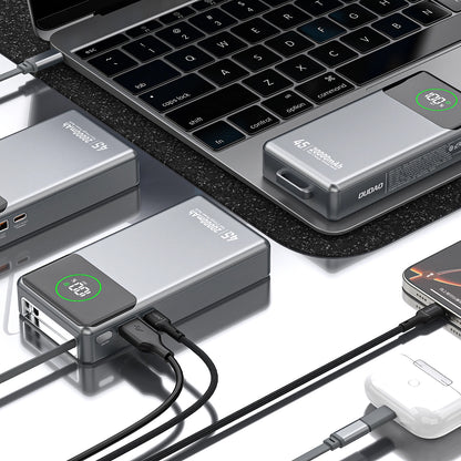 Externá batéria Dudao K31 Pro, 20000mAh, 45W, QC + PD, 1 x USB-A - 2 x USB-C, Sivá