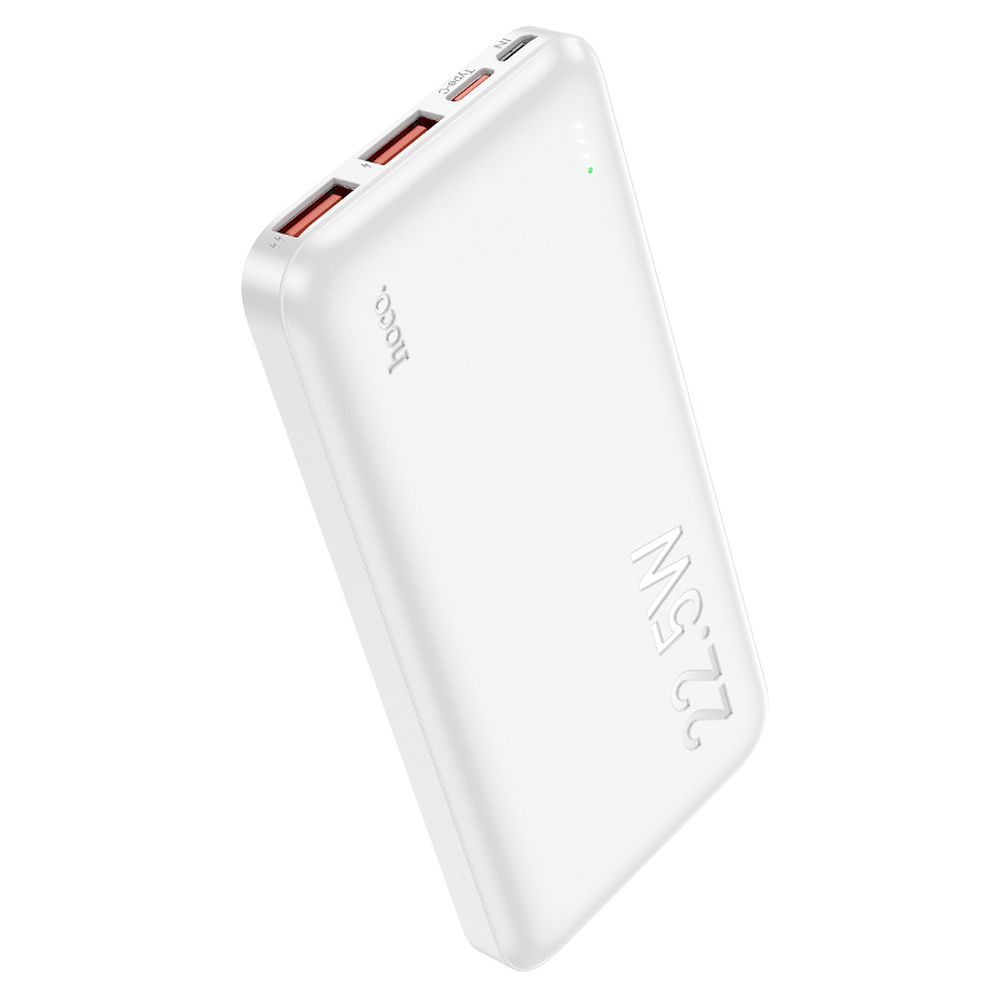Externá batéria HOCO J101, 10000mAh, 22.5W, QC + PD, 1 x USB-C - 2 x USB-A, Biela