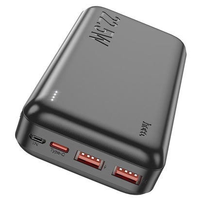 Externá batéria HOCO J101A, 20000mAh, 22,5W, QC + PD, 1 x USB-C - 2 x USB-A, čierna