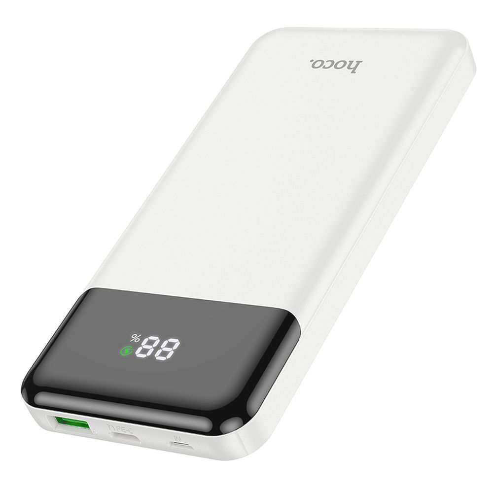 Externá batéria HOCO J102, 10000mAh, 20W, QC + PD, 1 x USB-A - 1 x USB-C, Biela
