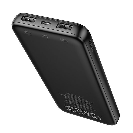Externá batéria HOCO J128, 10000mAh, 10W, 2 x USB-A, čierna