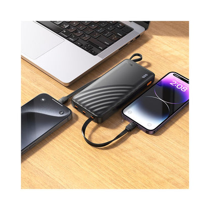 HOCO J146 External Battery, 10000mAh, 10W, 1 x Lightning - 1 x microUSB - 1 x USB-A - 1 x USB-C, Black
