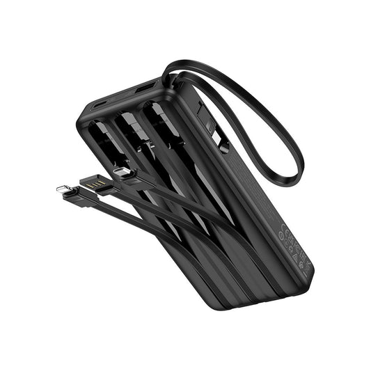 Externá batéria HOCO J146, 10000mAh, 10W, 1 x Lightning - 1 x microUSB - 1 x USB-A - 1 x USB-C, čierna
