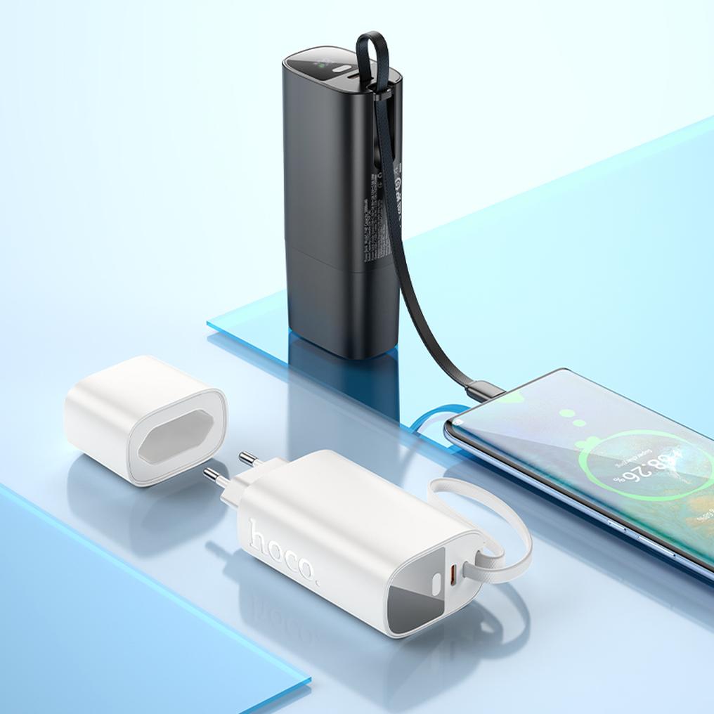 Externá batéria HOCO J148 2v1, 5000 mAh, 20 W, PD, 2 × USB-C, čierna