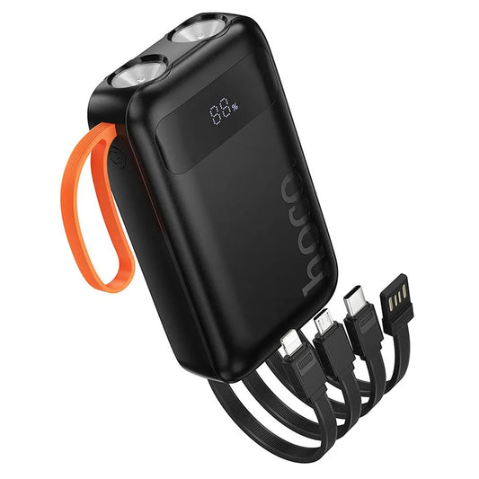 Externá batéria HOCO J151, 10000mAh, 10W, 1 x Lightning - 1 x microUSB - 1 x USB-A - 1 x USB-C, Čierna