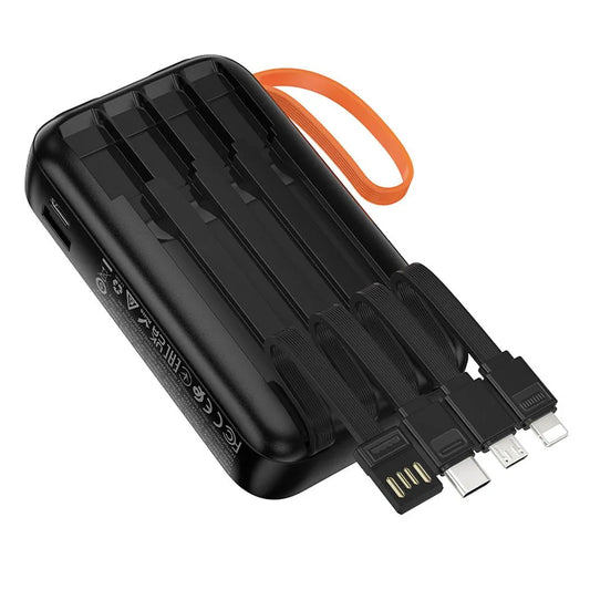 Externá batéria HOCO J151, 10000mAh, 10W, 1 x Lightning - 1 x microUSB - 1 x USB-A - 1 x USB-C, Čierna