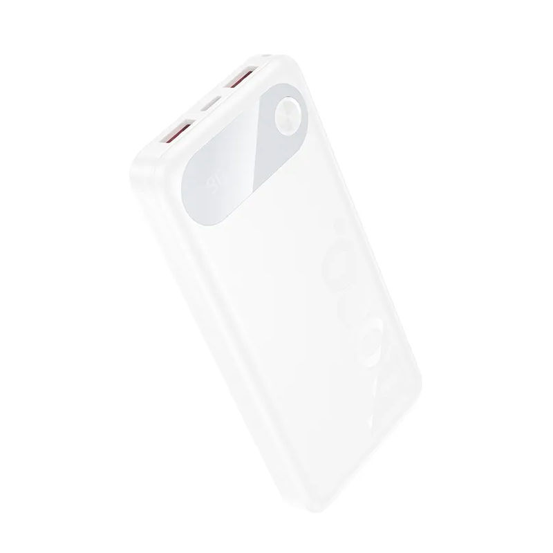 Externá batéria HOCO J154, 10000mAh, 22,5W, QC + PD, 1 x USB-C - 2 x USB-A, biela