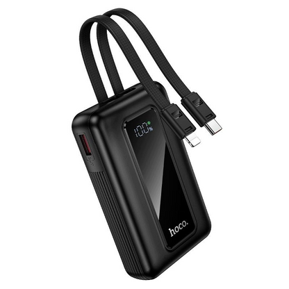 Externá batéria HOCO J162, 10000mAh, 22.5W, QC + PD, 1 x Lightning - 1 x USB-A - 2 x USB-C, Čierna