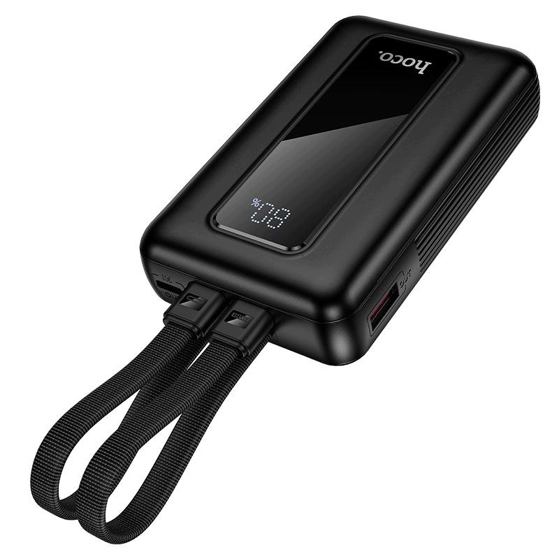 Externá batéria HOCO J162, 10000mAh, 22.5W, QC + PD, 1 x Lightning - 1 x USB-A - 2 x USB-C, Čierna