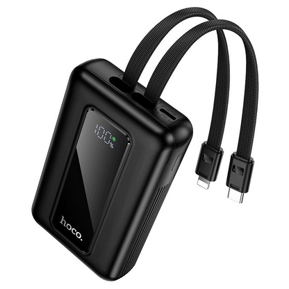 Externá batéria HOCO J162, 10000mAh, 22.5W, QC + PD, 1 x Lightning - 1 x USB-A - 2 x USB-C, Čierna