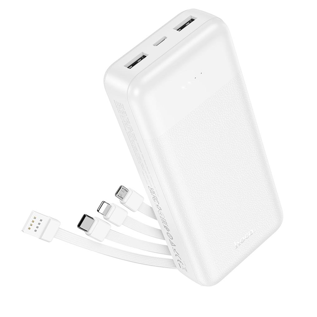 HOCO J163A Power Bank, 20000mAh, 10W, 1 x Lightning - 1 x microUSB - 1 x USB-C - 2 x USB-A, White