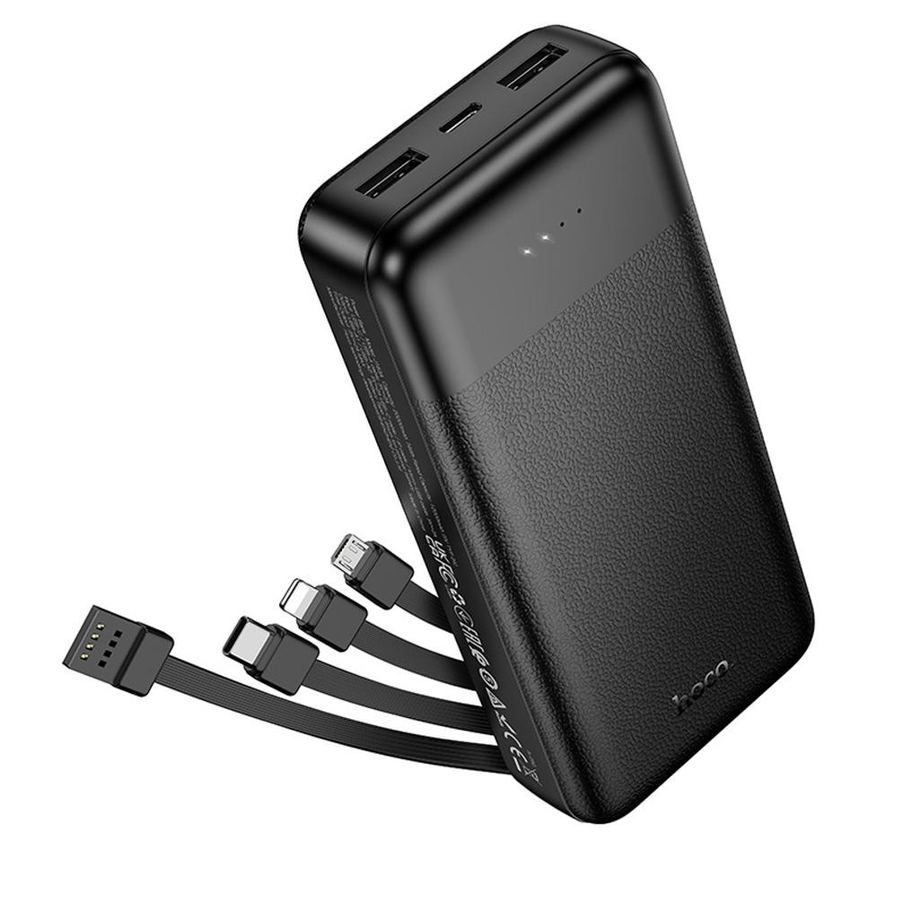 Powerbanka HOCO J163A, 20 000 mAh, 10 W, 1 × Lightning – 1 × microUSB – 1 × USB-C – 2 × USB-A, čierna