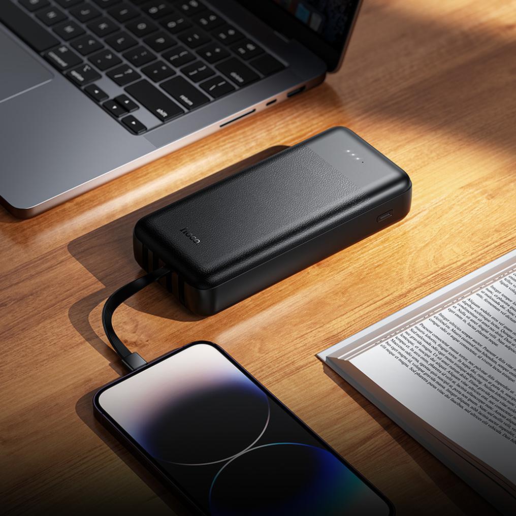 Powerbanka HOCO J163A, 20 000 mAh, 10 W, 1 × Lightning – 1 × microUSB – 1 × USB-C – 2 × USB-A, čierna