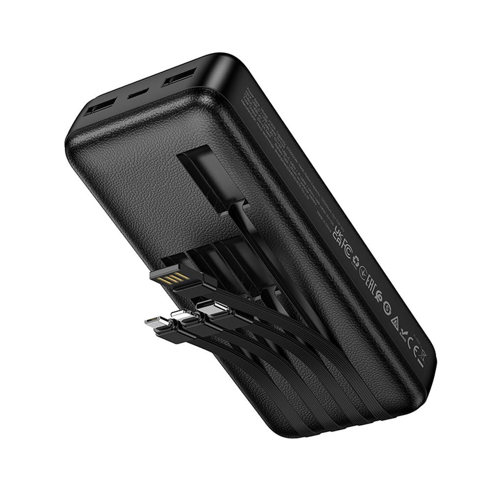 Powerbanka HOCO J163A, 20 000 mAh, 10 W, 1 × Lightning – 1 × microUSB – 1 × USB-C – 2 × USB-A, čierna
