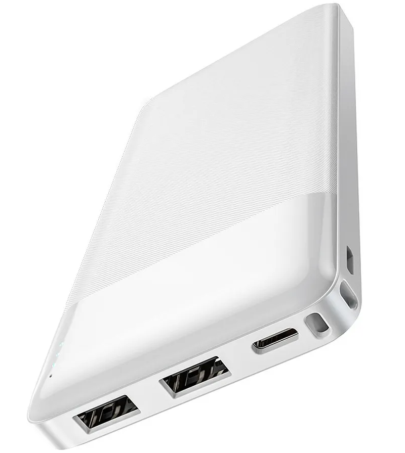 HOCO J72 External Battery, 10000mAh, 10W, 2 x USB-A, White