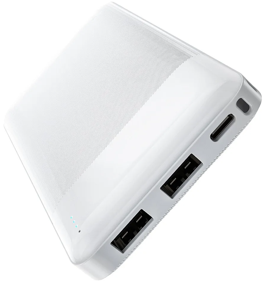 HOCO J72 External Battery, 10000mAh, 10W, 2 x USB-A, White