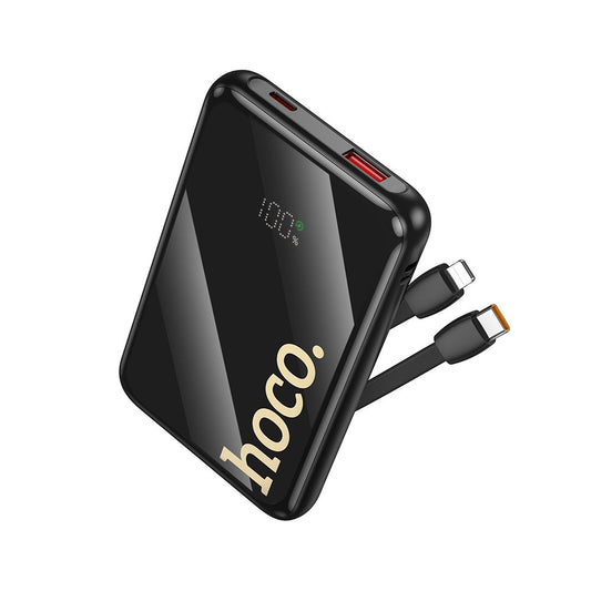 Externá batéria HOCO Q37, 10000mAh, 22,5W, QC + PD, 1 x Lightning - 1 x USB-A - 2 x USB-C, čierna