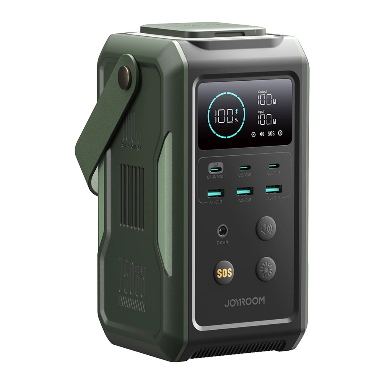 Externá batéria Joyroom JR-PBF10, 75000mAh, 100W, QC + PD, 3 x USB-A - 3 x USB-C, Zelená