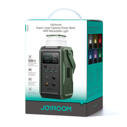 Externá batéria Joyroom JR-PBF10, 75000mAh, 100W, QC + PD, 3 x USB-A - 3 x USB-C, Zelená