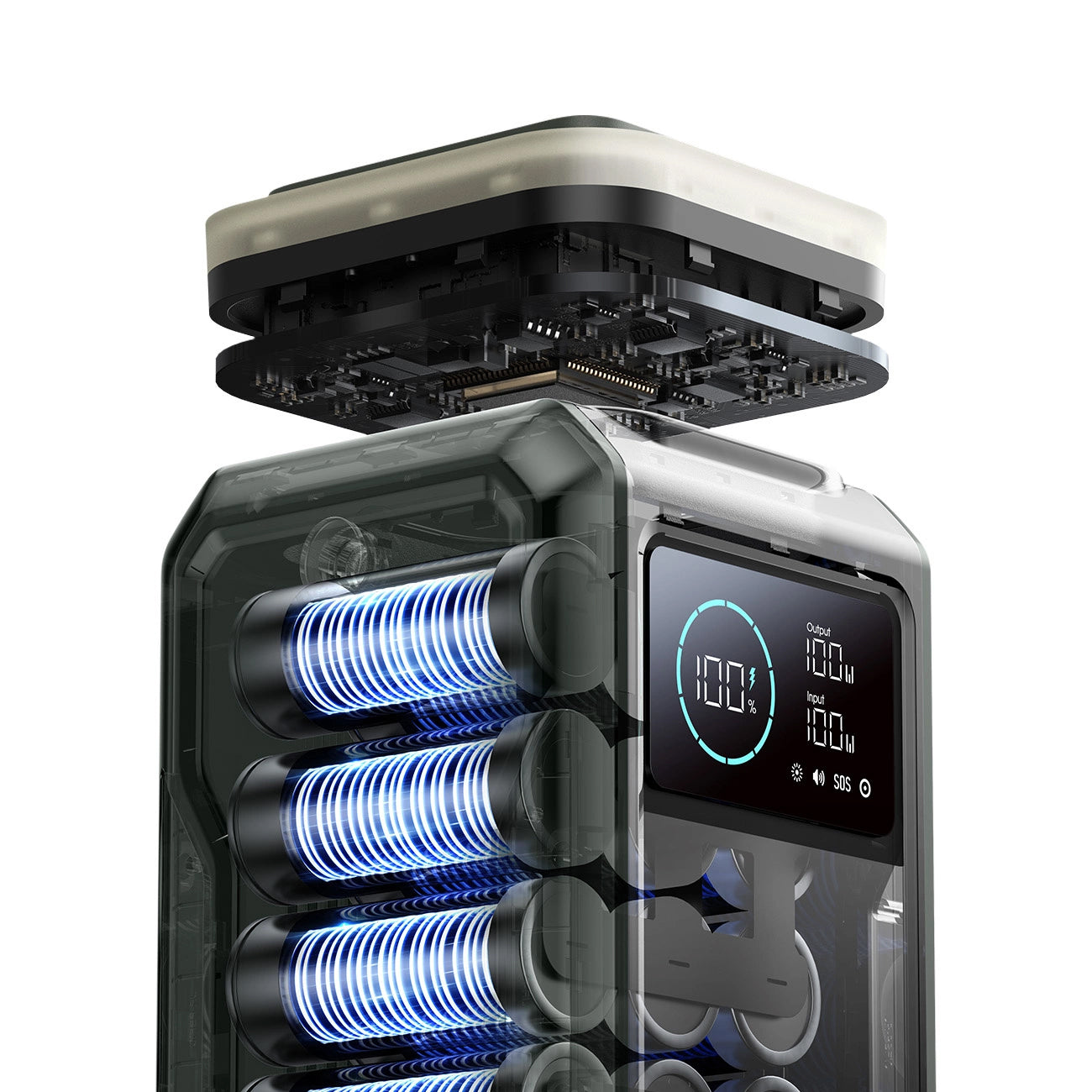 Externá batéria Joyroom JR-PBF10, 75000mAh, 100W, QC + PD, 3 x USB-A - 3 x USB-C, Zelená