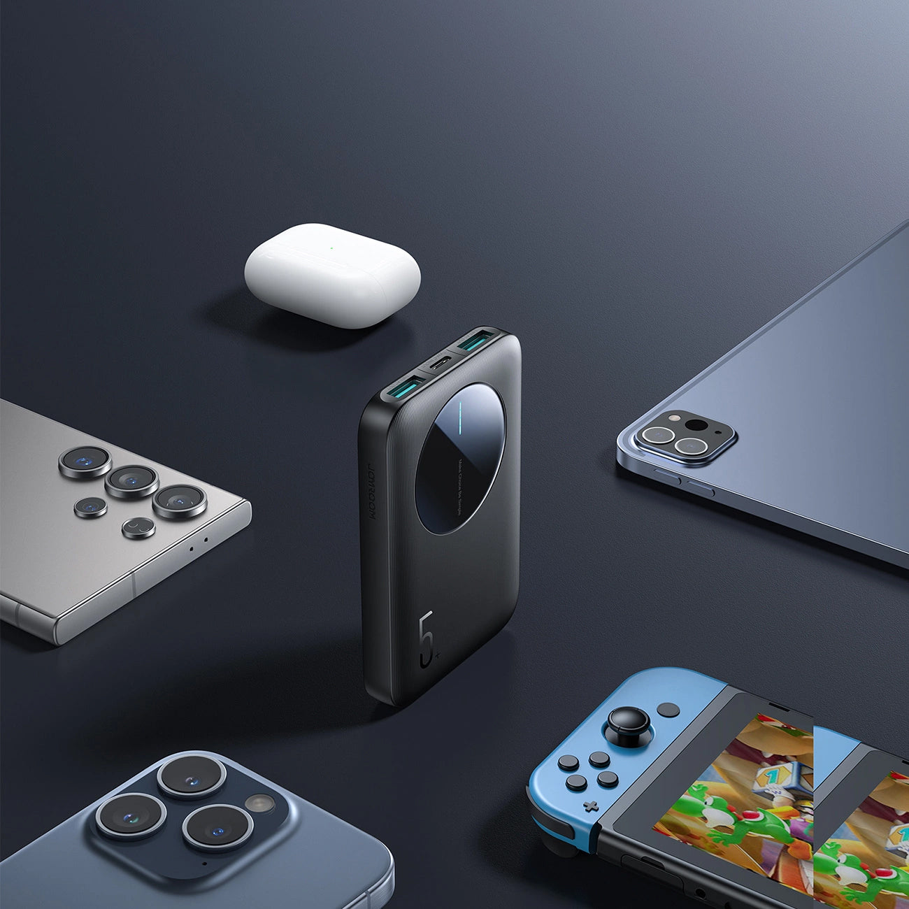 Externá batéria Joyroom JR-PBF13, 5000mAh, 12W, 1 x USB-C - 2 x USB-A, Čierna