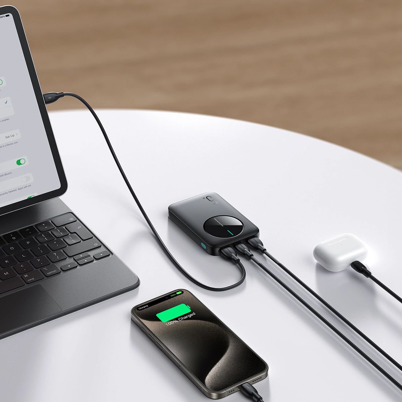 Externá batéria Joyroom JR-PBF13, 5000mAh, 12W, 1 x USB-C - 2 x USB-A, Čierna