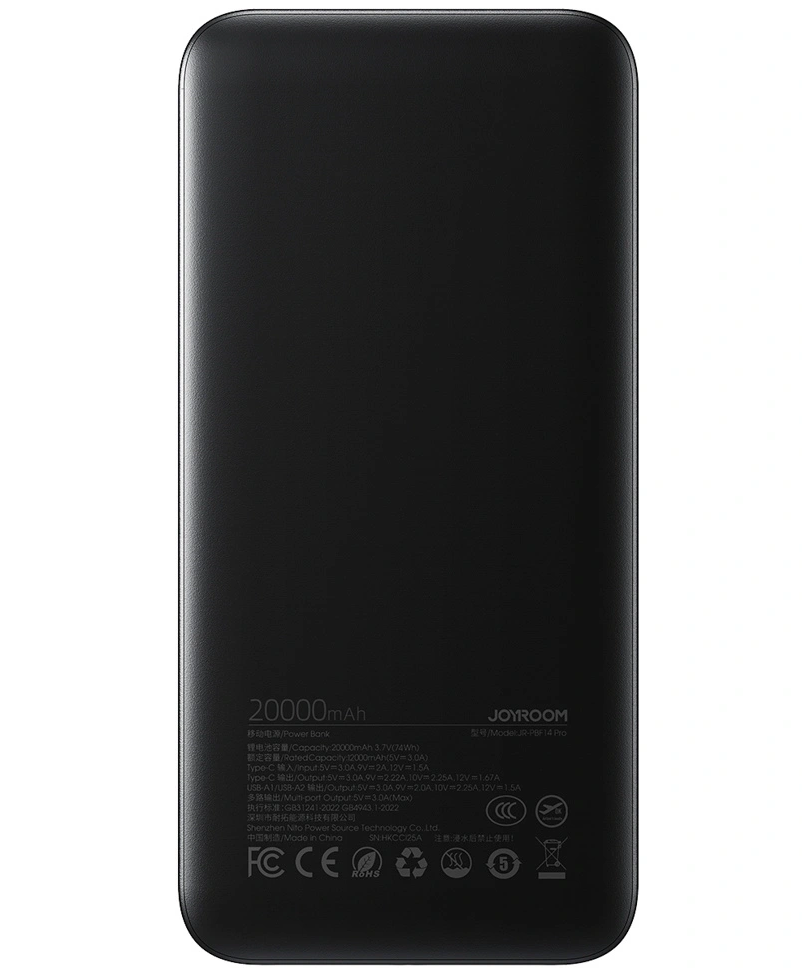Externá batéria Joyroom JR-PBF14 Pro, 20000mAh, 22.5W, QC + PD, 1 x USB-C - 2 x USB-A, Čierna