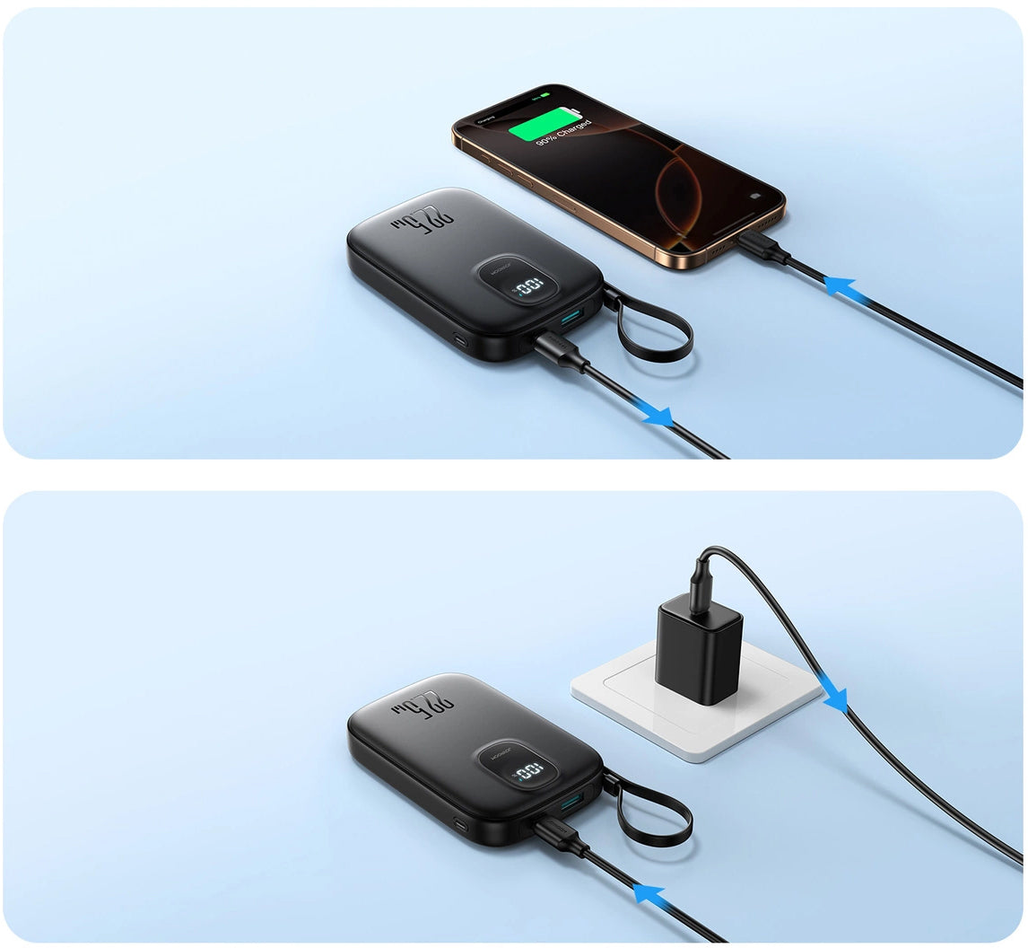 Externá batéria Joyroom JR-PBF17, 10000mAh, 22.5W, QC + PD, 1 x USB-A - 2 x USB-C, Čierna