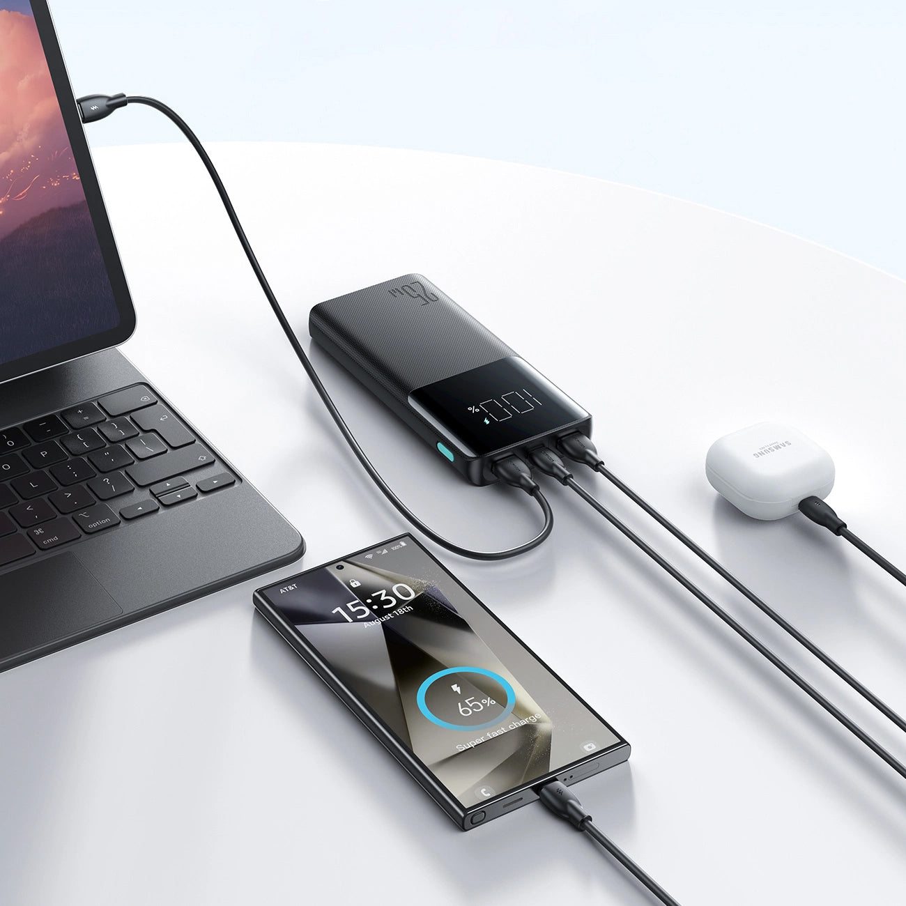 Externá batéria Joyroom JR-PBF20, 10000mAh, 25W, QC + PD, 1 x USB-C - 2 x USB-A, Čierna