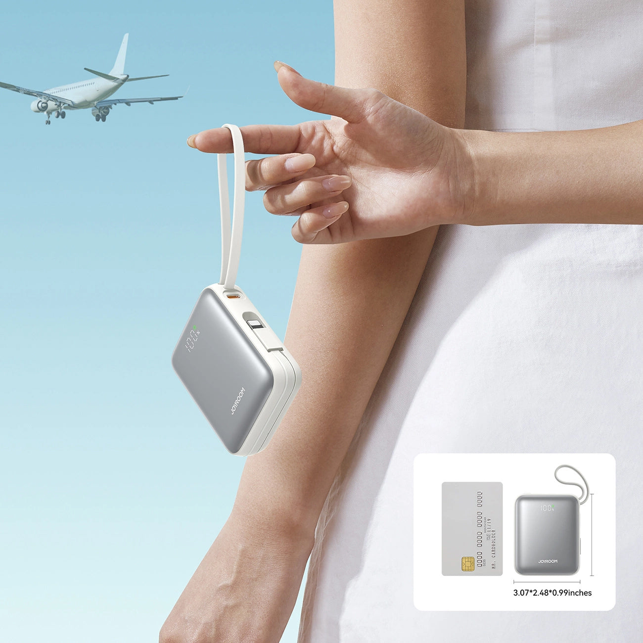 Externá batéria Joyroom JR-PBF27, 10000mAh, 22.5W, PD, 1 x Lightning - 2 x USB-C, Biela